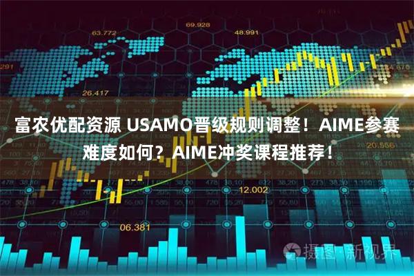 富农优配资源 USAMO晋级规则调整！AIME参赛难度如何？AIME冲奖课程推荐！